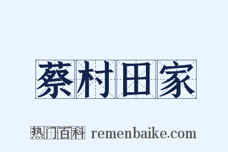 蔡村田家是什么意思的图片